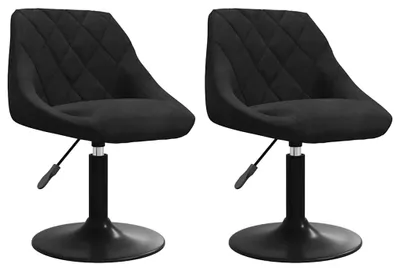 Image de vidaXL Chaise de salle à manger 2 pcs. Pivotantes Noir Velours