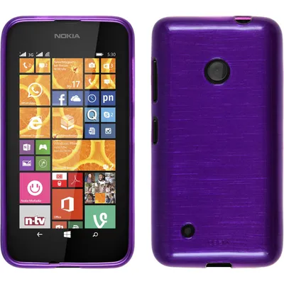 Produktbild von PhoneNatic Case kompatibel mit  Nokia Lumia 530 - lila Silikon Hülle brushed Cover