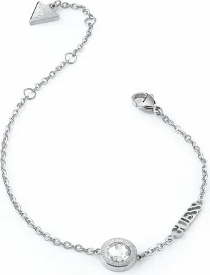 Produktbild von Guess JUBB02246JWRHL Damen Armband Edelstahl Silber weiß 18,5 cm