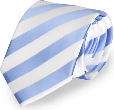 Produktbild von Fabio Farini - 1 Stück gestreifte Herren Krawatte - Tie mit Streifen in 6cm oder 8cm Breite Breit (8cm), Weiß/Perlblau