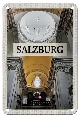 Produktbild von Blechschild Reise 12x18cm Salzburg Österreich Kirche von innen Schild
