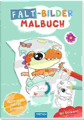 Immagine prodotto di Libro da colorare Trötsch, con immagini da ritagliare e colorare, tema: dinosauri