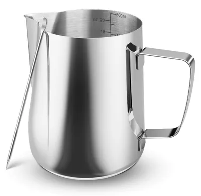 Milchkännchen 600 ml Edelstahl mit Messskala Barista