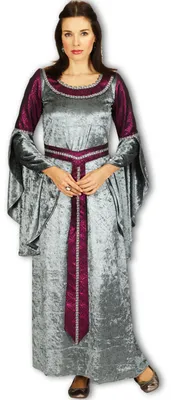 Produktbild von Hofdame Mittelalter Kostüm für Damen | Silber Bordeaux Größe: 40/42
