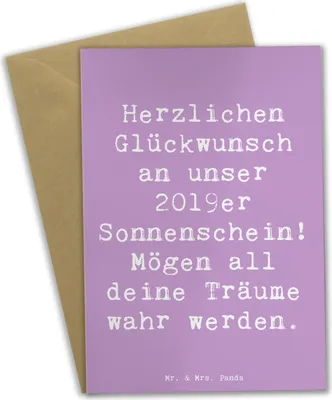 Produktbild von Mr. & Mrs. Panda Klappkarte Spruch 2019 Geburtstag - Lavendeltraum - Geschenk, Geburtstagsgeschenk, Herzlichen Glückwunsch, hochzeitskarten, Geburtstagsfeier