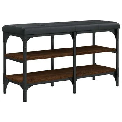 Zdjęcie produktu dla vidaXL Ławka na buty brązowa dąb 82x32x47 cm Materiał drewnopochodny
