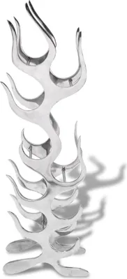 Produktbild von vidaXL Weinregal Flammenform Aluminium Silber 9 Flaschen