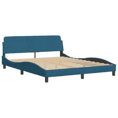 Obrázek produktu pro Rám postele s čelem Dover modrý 160 x 200 cm samet