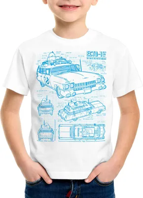 Produktbild von style3 ECTO-1 Blaupause Kinder T-Shirt geisterjäger