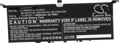 Produktbild von vhbw Akku Ersatz für Lenovo 5B10R32748, 928QA232H, L17C4PE1, L17M4PE1, SB10W67305 für Notebook (2650 mAh, 15,36 V, Li-Polymer)