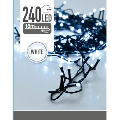 Immagine prodotto di Catena luminosa a LED 240 LEDS bianco freddo della lunghezza di 18 m più 3 m di cavo di alimentazione.