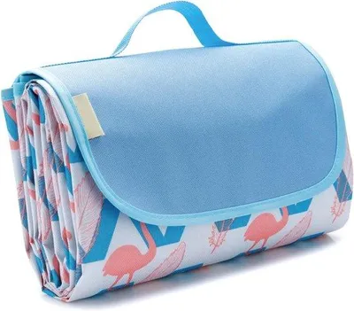 Produktbild von Famanu Strandmatte Wasserdicht - Picknickdecke 200 x 200 cm - Sandfrei - Oxfordstoff - PVC Wasserdicht - Mit Traggriff