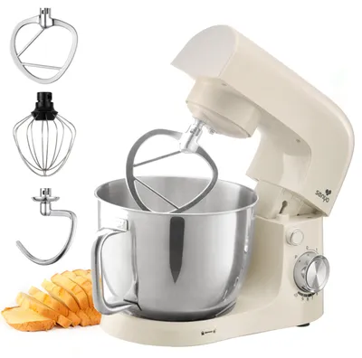 Küchenmaschine 1500 W, 5 l Edelstahl, 10 Stufen+Puls