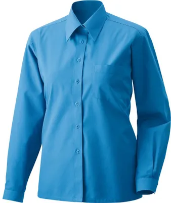 Produktbild von Damen-Bluse, langarm, Kentkragen, tailliert, royal blau, Größe 38 : 38 : royal blue : 60% Baumwolle 40% Polyester 120 g/m²