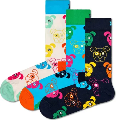 Produktbild von Happy Socks 3-Pack Mixed Dog Socks Gift Set - 41-46