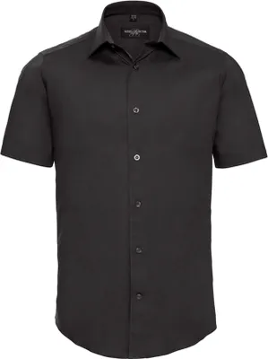 Produktbild von Russell Collection - Hemd für Herren kurzärmlig PC6142 (S) (Schwarz)