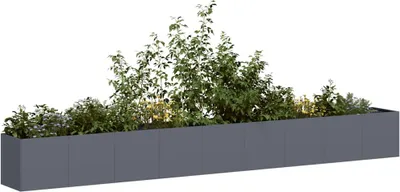 Produktbild von HOMMIE Pflanztopf/Blumenkübel Moderne - Pflanzkübel - Blumentopf Anthrazit 360x40x40cm Kaltgewalzter Stahl NEU223608 - Beete