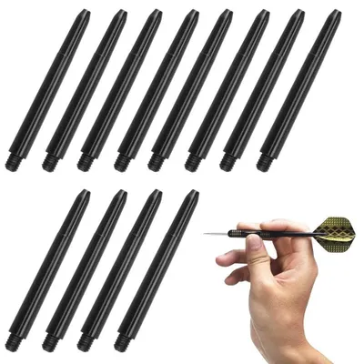Productafbeelding van Dartschachten zwart nylon - Dartshafts 48 mm - 2BA draad - 100 stuks