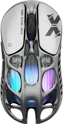 Obrázok produktu pre GravaStar Mercury X Pro 49 g bezdrôtová herná myš, 8K kľúč, 32 000 DPI PAW 3950 senzor, 8 000 Hz polling rate, strieborná