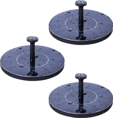 Produktbild von 3er Set Solar Springbrunnen für Außen, Solar Teichpumpe mit Sprüh Effekten, Pumpe für Garten, Teich, VogelBad, Wasserspiel - F3ONTANA