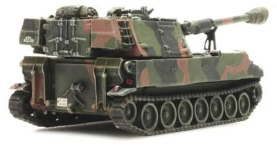 Produktbild von Artitec 6870098 - 1/87 / H0 M109A3G - Eisenbahntransport - Bundeswehr -Flecktarn