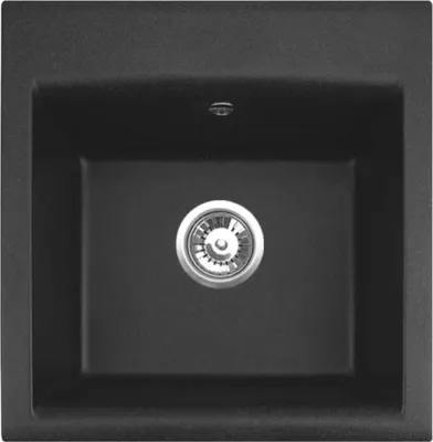 Produktbild von Alveus Spüle GEM 10 91 Granit schwarz quadratisch mit Abtropffläche 50 cm x 50 cm x 18 cm