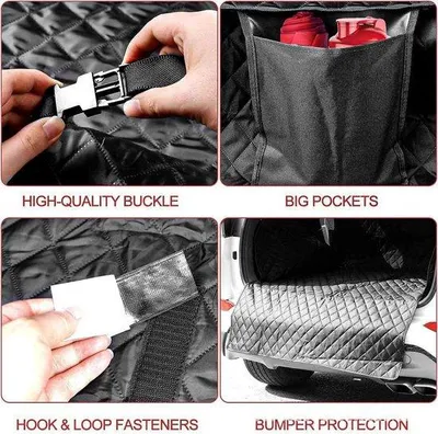 Image de Tapis de protection pour coffre de voiture, pour chiens, de la marque Famanu, avec pare-chocs et protections latérales