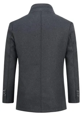 Produktbild von Wintermantel für Herren, Trenchcoat-Stil, Wolle-Mischung – Stehkragen – Wintertrenchcoat