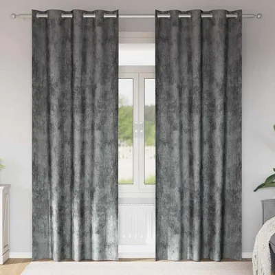 Produktbild von Samtvorhänge 2 stk. Grau 245 x 140 cm Samt