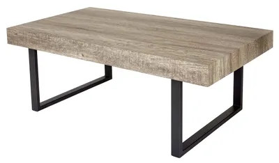 Produktbild von Couchtisch Kos T576, Wohnzimmertisch, 40x110x60cm MVG-  Wildeiche, dunkle Metall-Füße