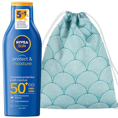 Produktbild von Nivea Protect & Moisture SPF50 Balsam + Strandrucksack
