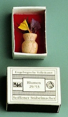 Obrázok produktu pre Mini vázička zo zápaliek s kvetmi ŠxV 2,5 x 1,5 cm NOVINKA