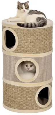 Produktbild von PawHut Kratztonne, Höhe 79 cm für Katzen Katzenbaum Kletterbaum Sisal Plüsch
