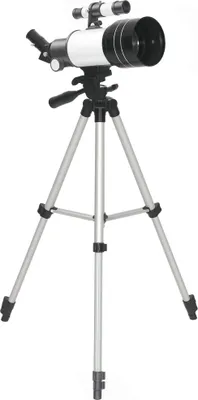 Produktbild von Teleskop, 70 mm Objektiv, 5 x 24 Fernrohr, verstellbares Stativ, Silberfarben