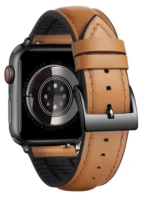 Productafbeelding van Solidchoice - Hybride Horlogeband van Leer en Silicone voor Apple Watch