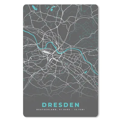 Produktbild von MuchoWow® Mauspad Mousepad Blau - Deutschland - Karte - Stadtplan - Dresden 40x60 cm - Mousepads - Maus Mat - Pad - Mausunterlage - Schreibtisch Accesoire