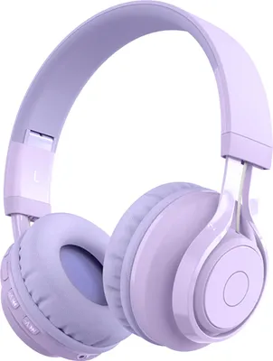 Image de BT-06C Casque pour enfants, mode de connexion Bluetooth/3,5 mm, Bluetooth 5.3, mode de protection auditive pour enfants, 85 dB maximum, RVB, coloré, halo, portable, pliable, design, batterie intégrée de 400 mAh, violet