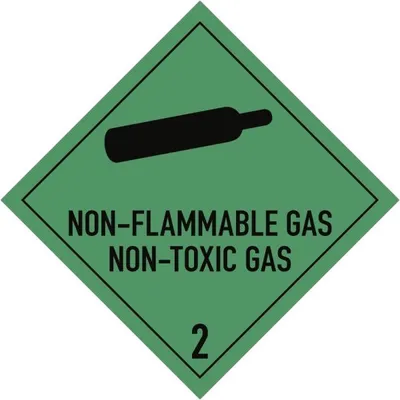Produktbild von Dreifke® Gefahrzettel Klasse 2.2 Text NON-FLAMMABLE..., Folie, 100x100 mm