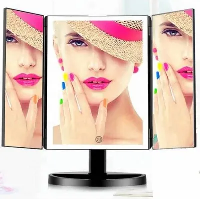 Produktbild von Imirror 3D fascin, kozmetické zrkadlo, trojpanel s osvetlením LED line, čierna