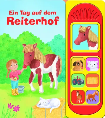 Produktbild von Ein Tag auf dem Reiterhof - Soundbuch - Pappbilderbuch mit 7 Geräuschen