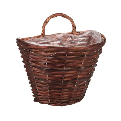 Obrázok produktu pre Prútený nástenný kvetináč hnedý