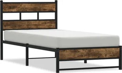 Obrázek produktu pro Kovový rám postele bez matrace kouřový dub 100 x 200 cm