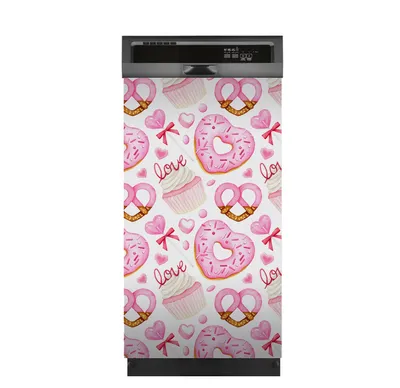Produktbild von Aufkleber sticker 45x80 cm Dekorative folie Spülmaschine - Donut Muffin Brezel Lutscher