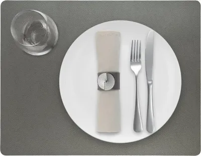 Produktbild von Tischset Skinnatur Silber - Platzdeckchen - Platzset - Rechteckig - Recyceltes Leder - Grau - 45x35cm - 1 Stück
