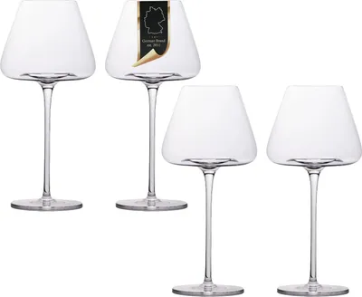 Immagine prodotto di Intirilife 4x bicchiere da vino dal design moderno - capacità 600 ml - calice da vino bianco vino rosso vetro di cristallo antiurto lavabile in lavastoviglie