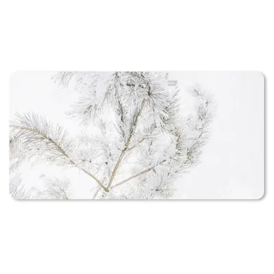 Produktbild von MuchoWow® Schreibtischunterlage Winter - Schnee - Zweige 80x40 cm - XXL Mauspad - Gaming Mauspad
