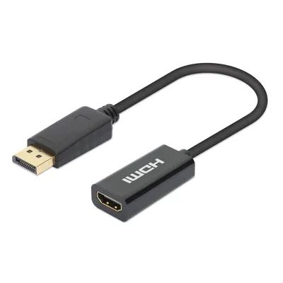 Produktbild von MANHATTAN Aktiver DisplayPort auf HDMI Adapter 4K@60Hz schwa