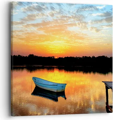 Produktbild von Bild auf Leinwand - Leinwandbild - Landschaft Sommer Meer - 40x40cm - Wand Bild - Wanddeko - Leinwanddruck - Bilder - Kunstdruck - Wanddekoration - Leinwand bilder - Wandkunst - AC40x40-3167