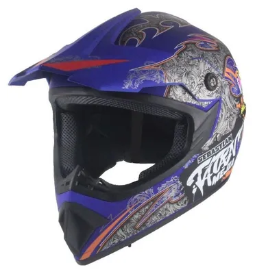 Produktbild von Crosshelm Helm Kinderhelm Motorradhelm Motocross Quad Mejia Blau Matt Größe XS