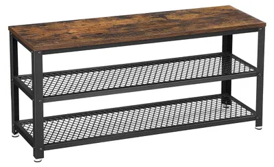 Produktbild von Schuhregal mit 2 Regalen – Schuh-Organizer – Vintage – 100 x 30 x 45 cm